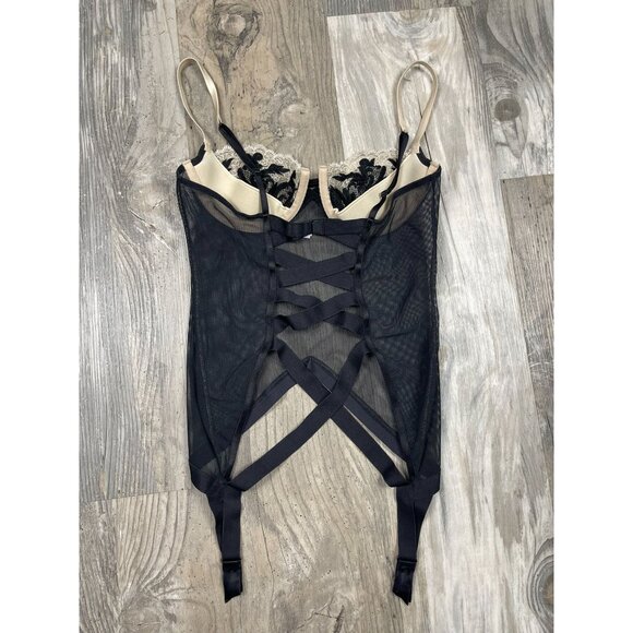 Vintage Y2K 2003 Victoria's Secret Very Sexy Bustier 36B Black Lace Lingerie - Picture 6 of 9
